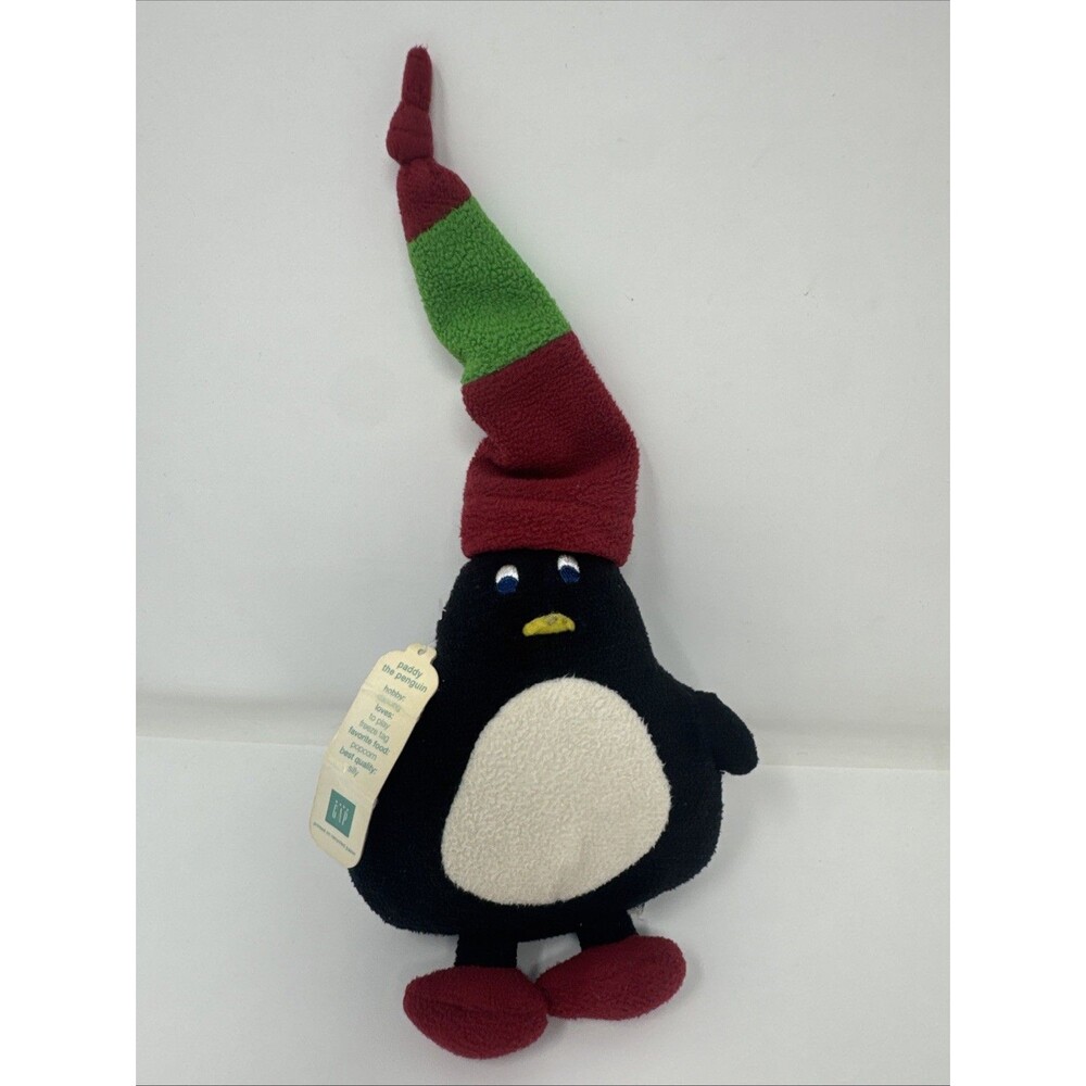 Baby Gap Paddy The Penguin 2001 Holiday Plush Stuffed Animal Winter Squeakers